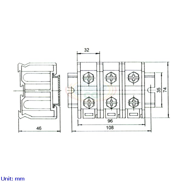 100A 轨道组合式端子台/端子盘